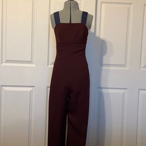 Maroon Jumpsuit with Navy Blue adjustable straps
